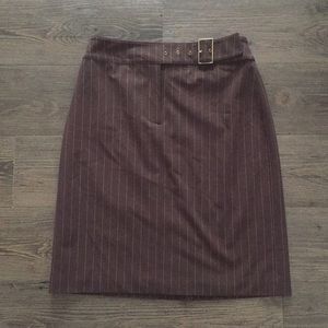 Apostrophe brown pen striped pencil Skirt size 4p